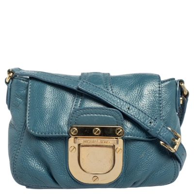 Pre-owned Michael Michael Kors Michael Kors Blue Leather Charlton Crossbody  Bag | ModeSens