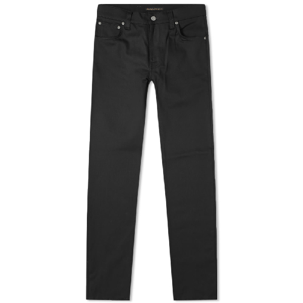 Nudie Jeans Thin Finn Dry Cold Black Denim Jeans, Black | ModeSens