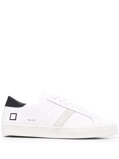 D.a.t.e. Hill Low Sneaker In Leather With Side Logo In White