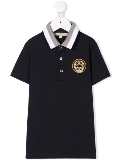 Elie Saab Junior Teen Logo-patch Cotton Polo Dress In Blue