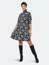 Leota Raelyn Smocked Floral-print Dress In Black