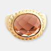 Rivka Friedman Raspberry Oval Twisted Bezel Ring In Gold