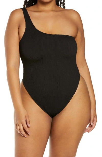 Good American Always Fits One-shoulder One-piece Swimsuit In Black