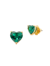 Kate Spade My Love Heart Metal And Cubic Zirconia Earrings In Green