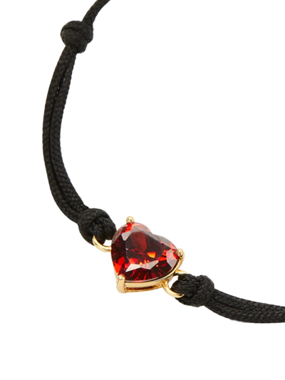 Kate Spade Gold-tone Birthday Gemstone Heart Slider Bracelet In Garnet/ Gold
