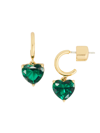 Kate Spade Goldtone & Cubic Zirconia Heart Huggie Earrings In Green
