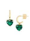 Kate Spade Women's Goldtone & Cubic Zirconia Heart Huggie Earrings In Green