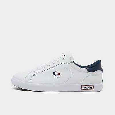 Lacoste Men's Powercourt Leather Multicolor Sneakers - 11 In White/navy/red