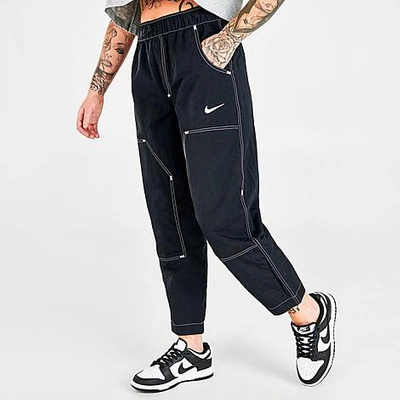 Nike Women's  Sportswear Swoosh High-waisted Woven Pants In Black