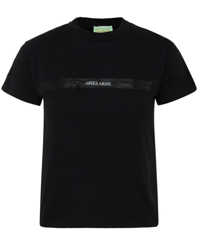 Aries Black Cotton Shrunken T-shirt