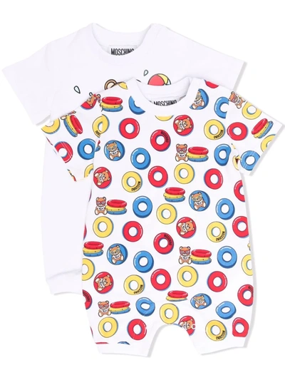 Moschino Graphic-print Babygrow Set In Multicolor