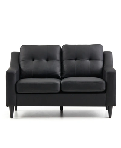 Dream Collection Upholstered Scooped Arm Loveseat, 54" In Black