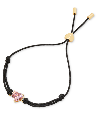 Kate Spade Gold-tone Birthday Gemstone Heart Slider Bracelet In Rose