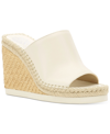Vince Camuto Women's Brissia Platform Wedge Sandals Women's Shoes In Creamy White