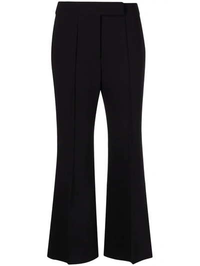 Mila Schön Bootcut Tailored Cropped Trousers In Nero