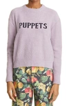 Puppets And Puppets Logo-intarsia Cotton Sweater, Purple In Lavender