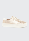 Soludos Ibizia Metallic Low-top Platform Sneakers In Rose Metallic