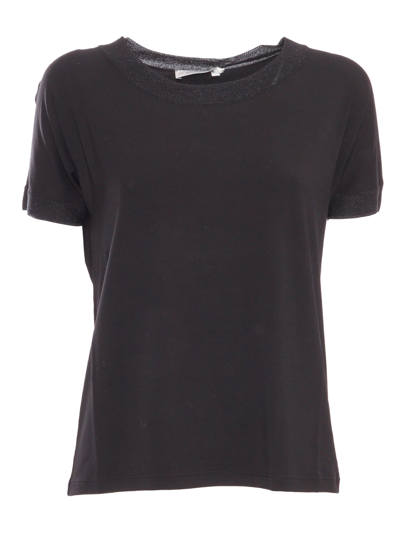 Le Tricot Perugia Scoop Neck T-shirt In Black