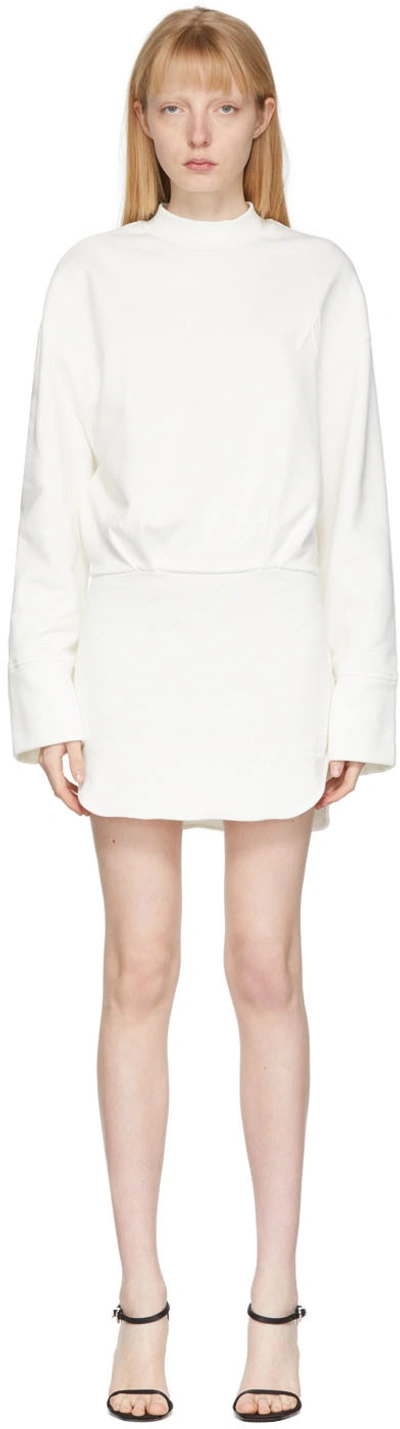 Attico Palmer Cotton Sweatshirt Dress In White