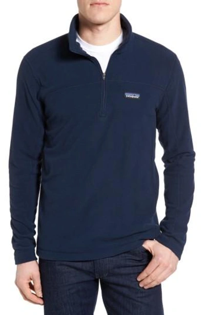 Patagonia Micro D Quarter-zip Fleece Pullover In Blue