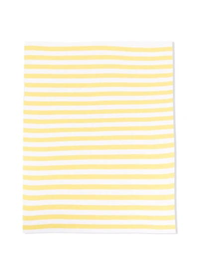 Little Bear Striped Knitted Blanket In Yellow