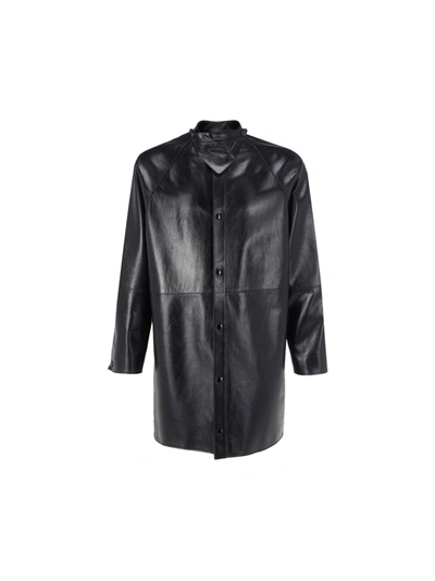 Prada Men's  Black Leather Coat