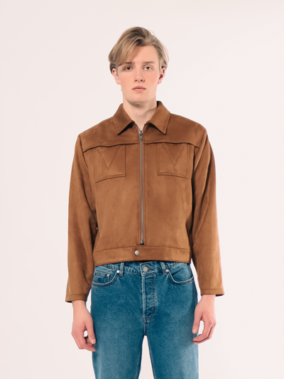 Amendi Petrus Faux Suede Jacket In Brown