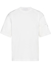 Prada Stretch Cotton T-shirt With Nylon Details In White
