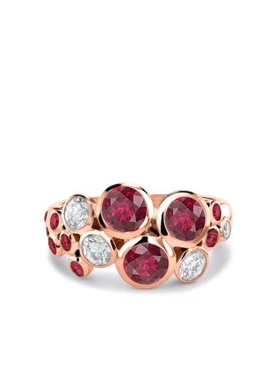 Pragnell 18kt Rose Gold Bubbles Ruby And Diamond Dress Ring In Pink