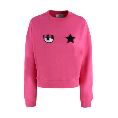 Chiara Ferragni Sweatshirt With Eye-star Logo In Fuchsia