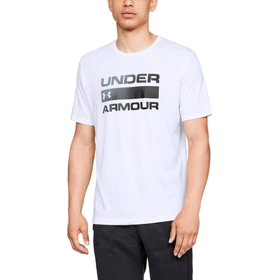 Under Armour Wordmark Logo T-shirt In White/black