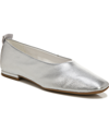 Franco Sarto Vana Womens Leather Slip On Ballet Flats In Silver