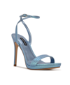 Nine West Women's Loola Ankle Strap Dress Sandals Women's Shoes In Light Blue Multi