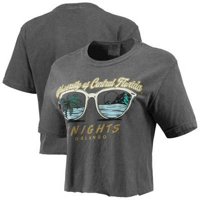 Image One Women's Charcoal Ucf Knights Vacation View Sunglasses Crop Top