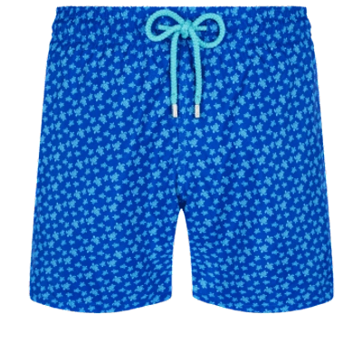 Vilebrequin Ronde Des Tortues Long Swim Shorts In Blue