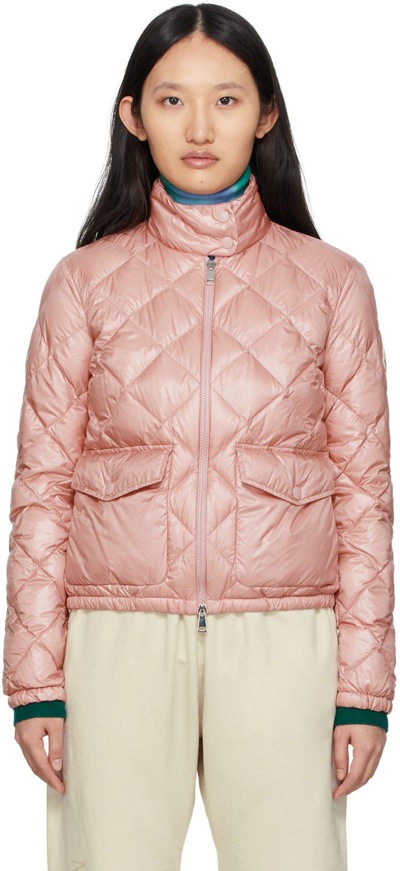 Moncler Binic Nylon Quilted Down Jacket In Pink