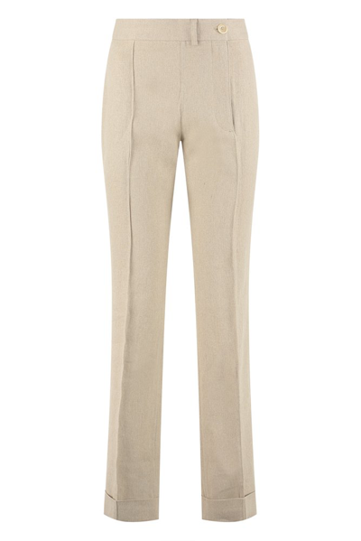 Jacquemus La Pant Textured Wide-leg High-rise Linen Trousers In Beige