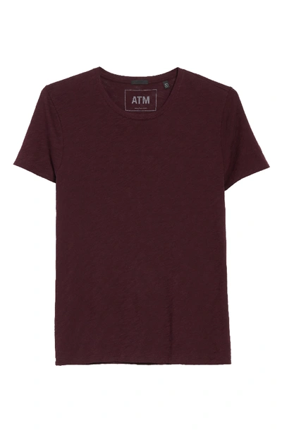 Atm Anthony Thomas Melillo Slub Jersey Crewneck T-shirt In Merlot