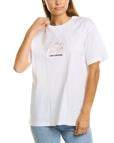 Burberry Embroidered Deer T-shirt In White