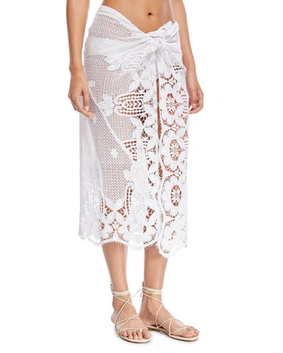 Miguelina Layna Crochet Pareo Coverup, One Size In White
