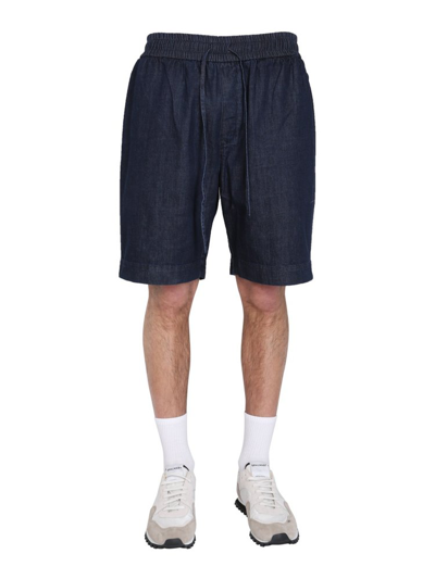 Ymc You Must Create Jay Drawstring Denim Shorts In Blue