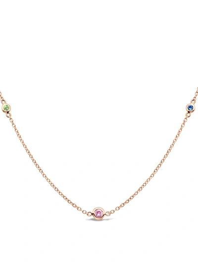 Pragnell 18kt Rose Gold Sundance Rainbow Sapphire Necklace In Pink