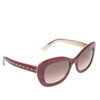 Pre-owned Fendi Selleria Red/off White Fs 5216 Square Sunglasses
