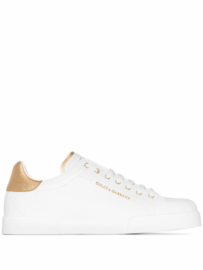 Dolce E Gabbana Men's  White Leather Sneakers