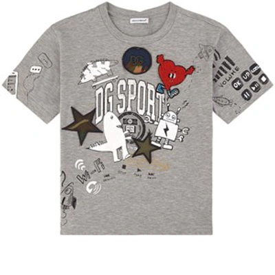 Dolce & Gabbana Teen Boys Grey Logo T-shirt