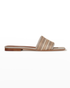 Loro Piana Suitcase Stripe Flat Sandals In Buganvillea Bay