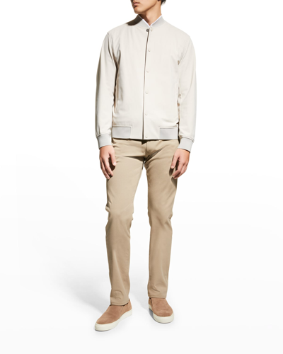 Theory Murphy Precision Slim Fit Bomber Jacket In Putty