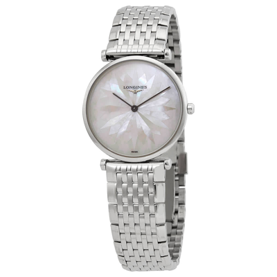 Longines L45130876 La Grande Classique Stainless-steel, Mother-or-pearl And 0.504ct Diamond Quartz Watch In Black / White