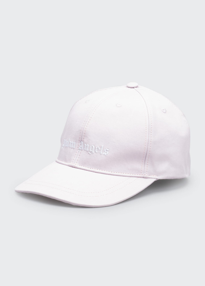 Palm Angels Kid's Tonal Logo Baseball Ca In Lilac White