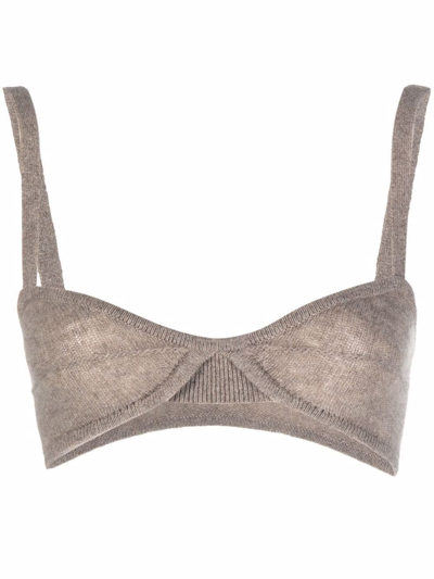 Khaite Eda Knitted Cashmere Bralette In Neutrals